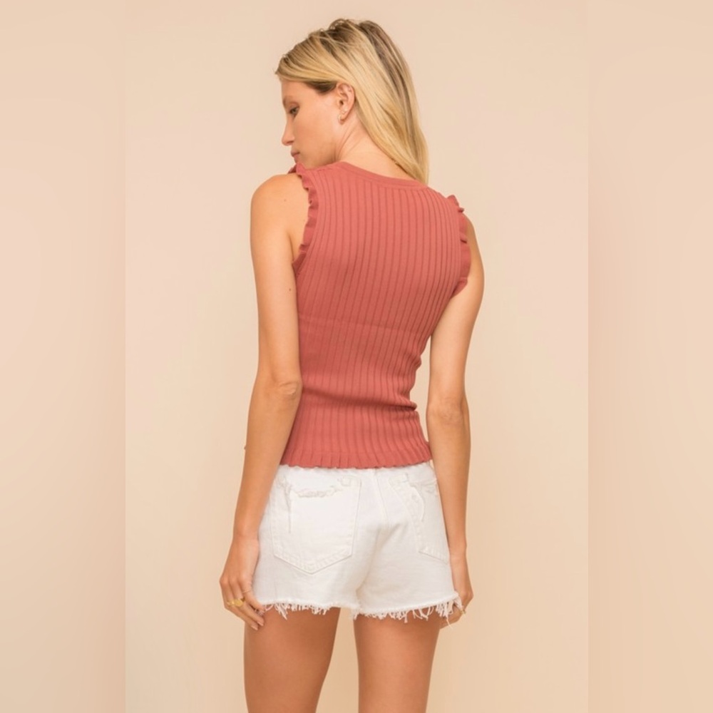 #36 SLEEVELESS FRILL TOP IN VARIOUS COLORS! - Picture 3 of 7